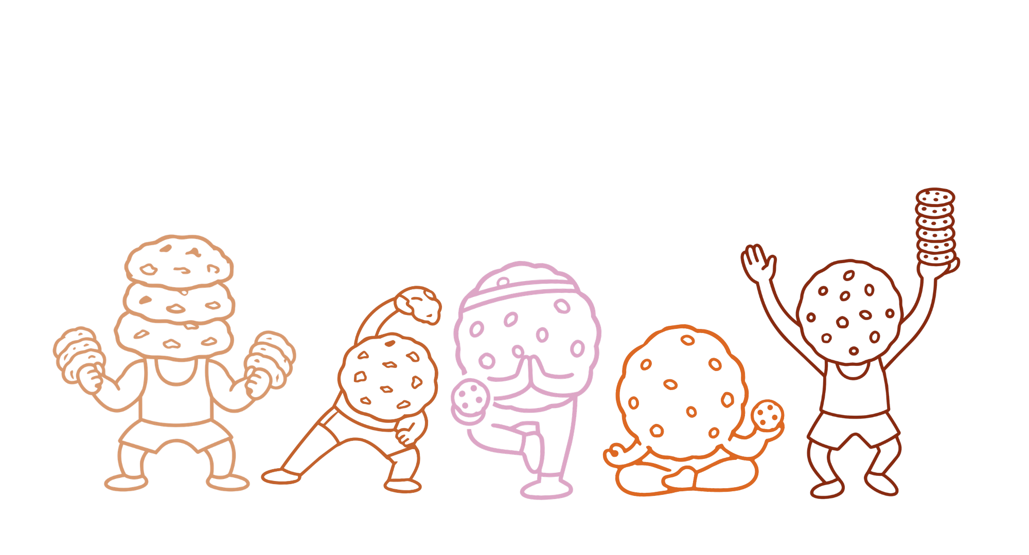 Five VARE mascots in brand colors